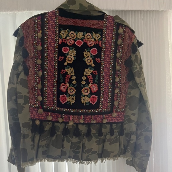 ZARA EMBROIDERED CAMO JACKET - Picture 2 of 2
